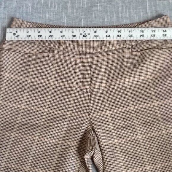 Talbots Pants Women's Size 4 Petite Plaid Houndstooth High Waist Flare - Picture 2 of 12